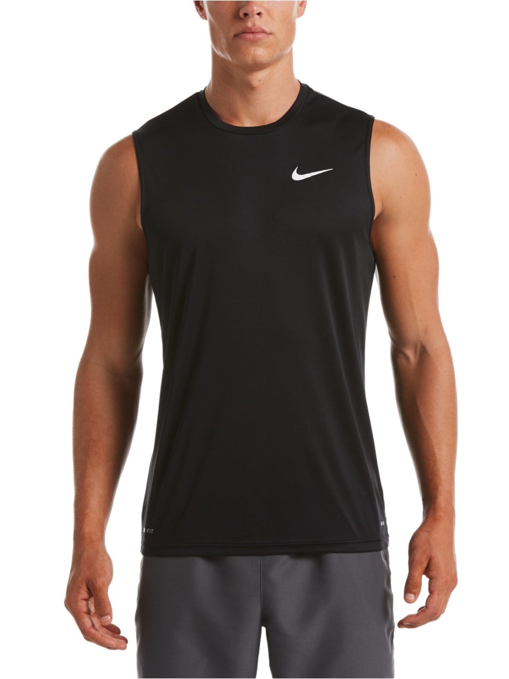Nike Black Sleeveless Training Tank with White Swoosh